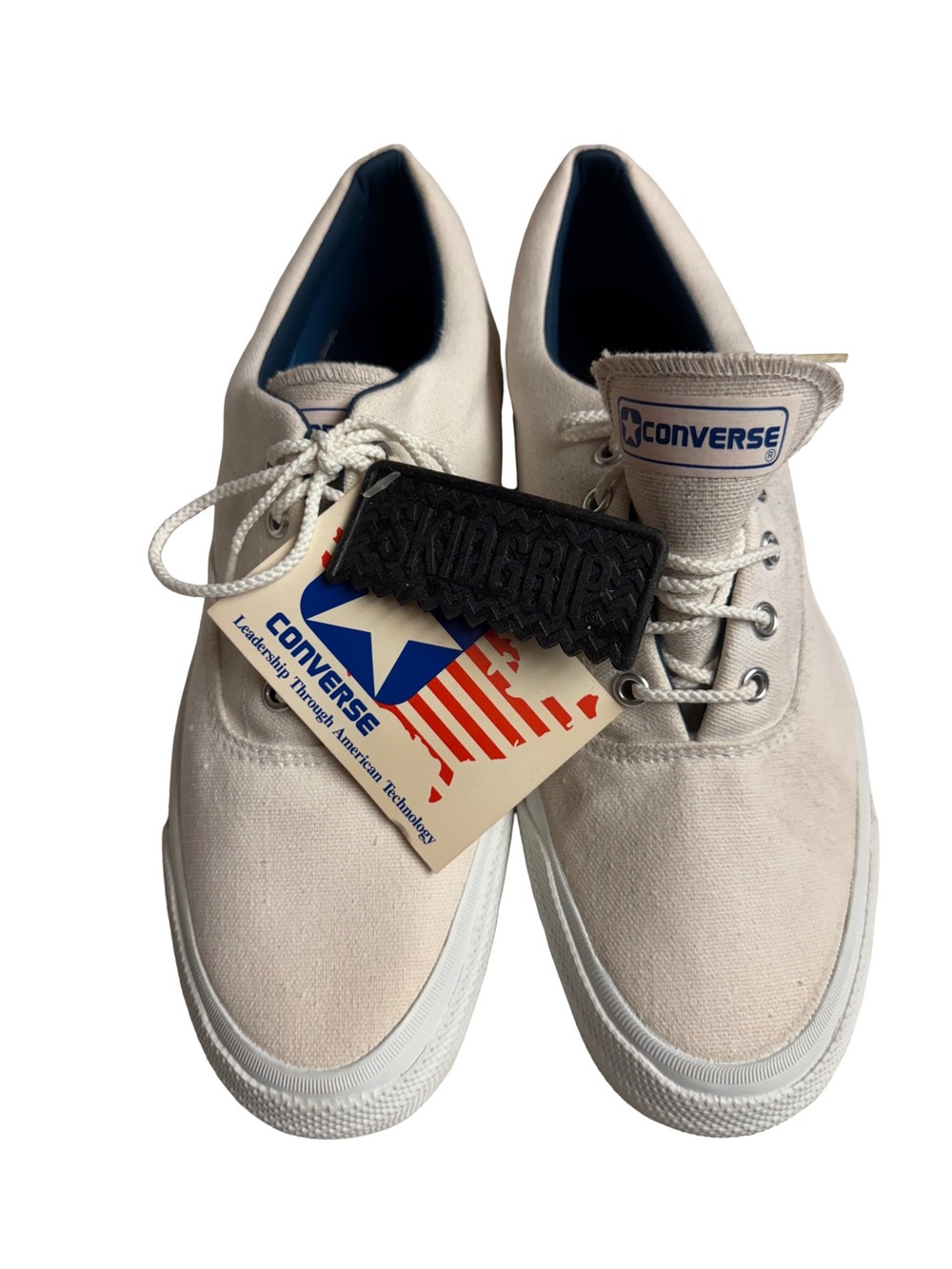 Vintage 1970s Converse Skidgrip Made in USA Boat Shoes Deadstock White Men’s 10